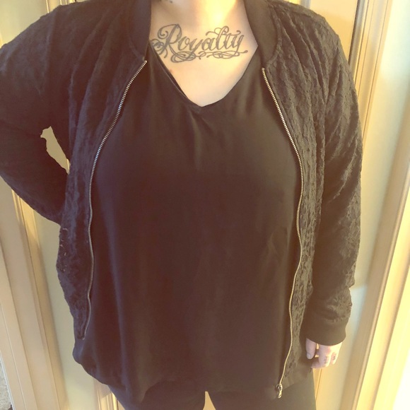 torrid Jackets & Blazers - Lace Bomber Jacket-Plus Size
